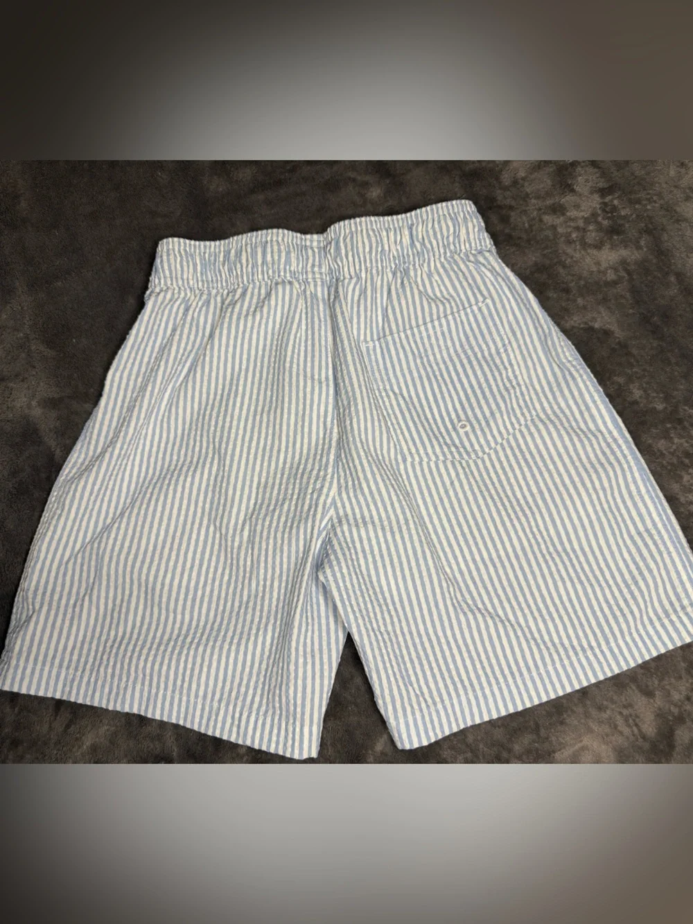 abercrombie kids seersucker Light Blue Stripes swim trucks size 9-10